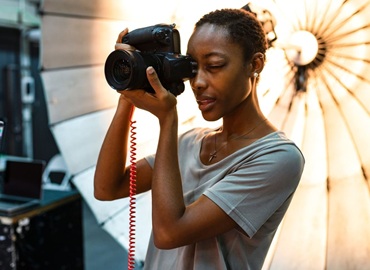 Photographer during a photoshot